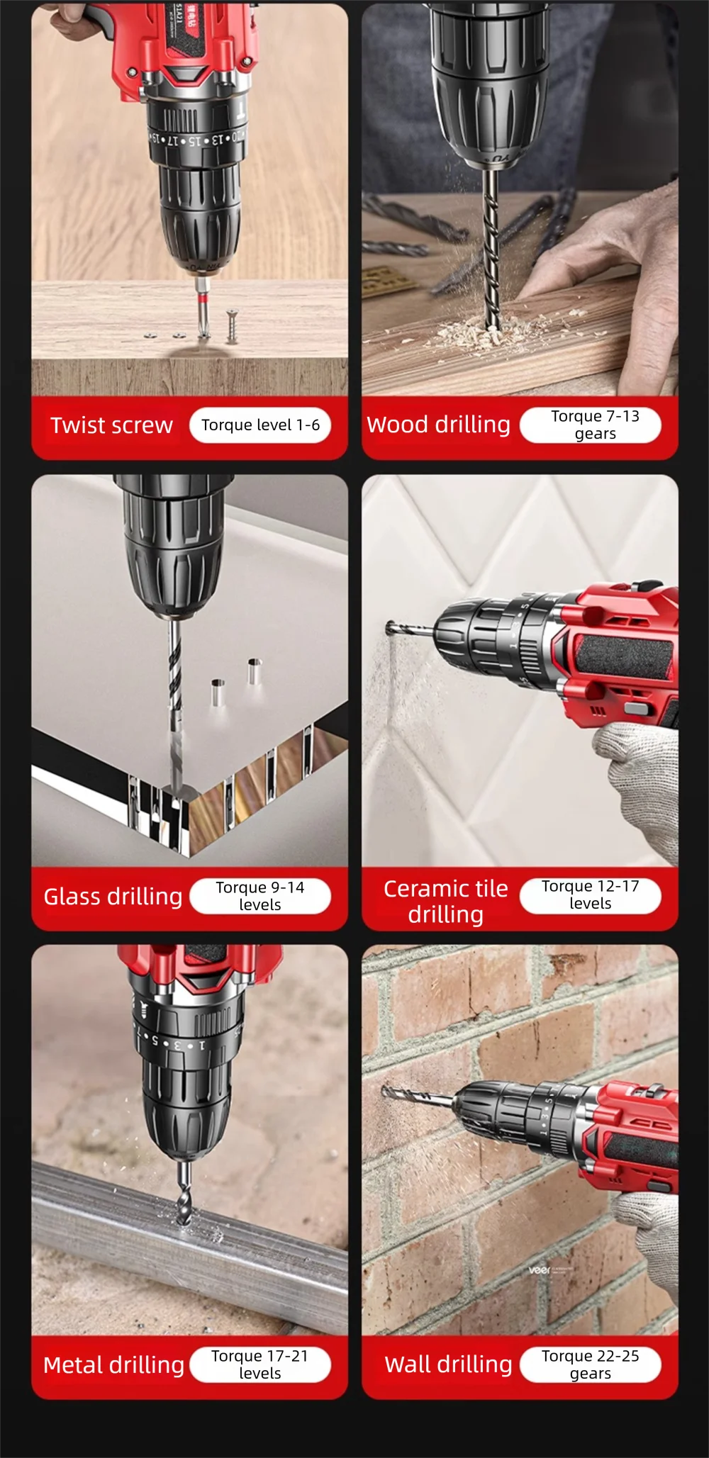 New Rechargeable Electric Screwdriver with Lithium Battery and Multiple Functions A