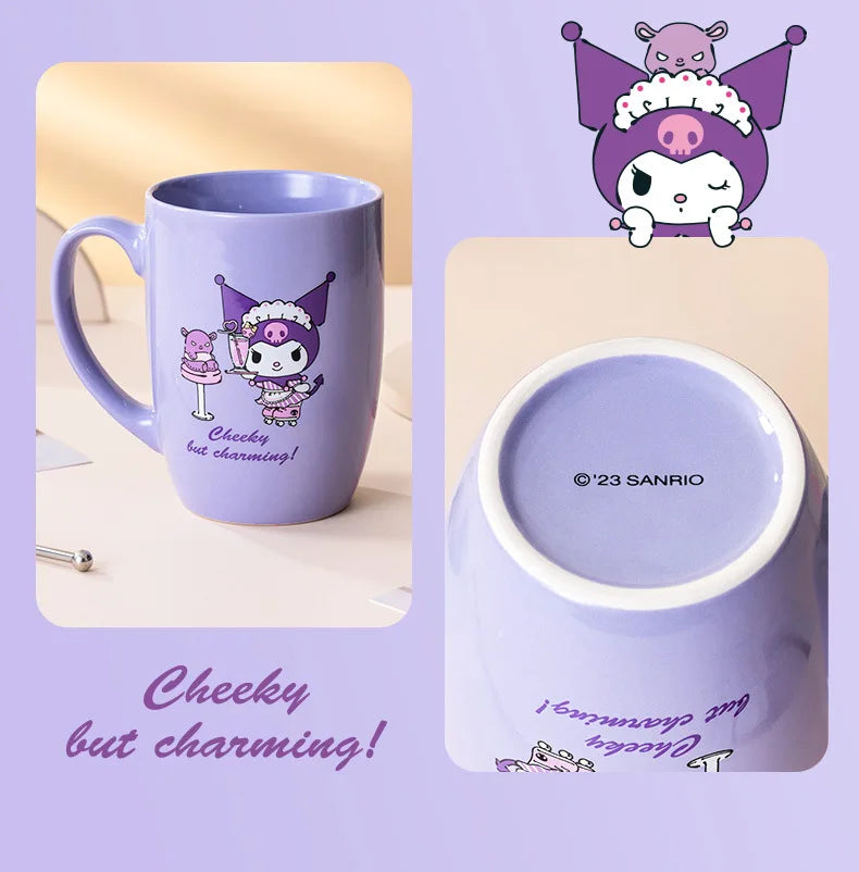 Miniso Sanrio Ceramic Mug Large Capacity 600ml Kuromi Cinnamoroll My Melody Coffee Milk Cup Couple Cup Drinkware Gifts