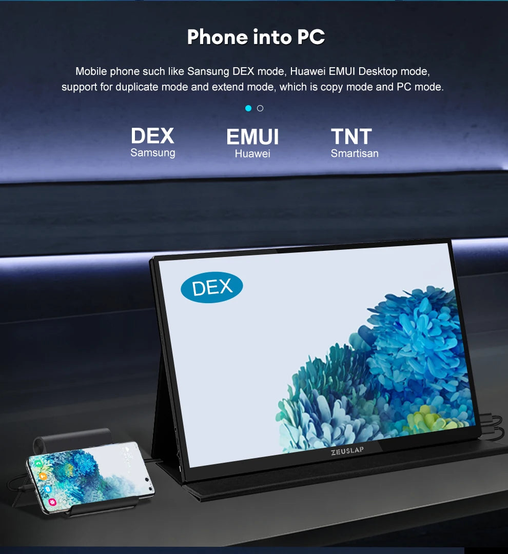 ZEUSLAP 16" 2.5K 144hz Touch Screen Portable Monitor 2560*1600 100%sRGB 500Cd/m² Travel Display for Laptop Computer
