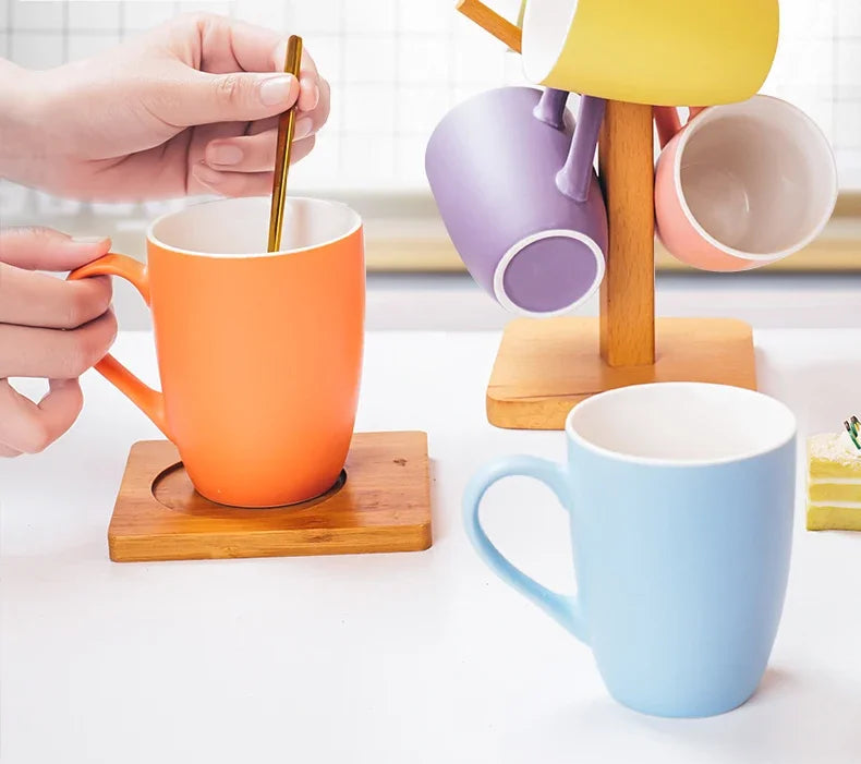 Macaron household ceramic cup living room coffee cup breakfast milk water cup mug