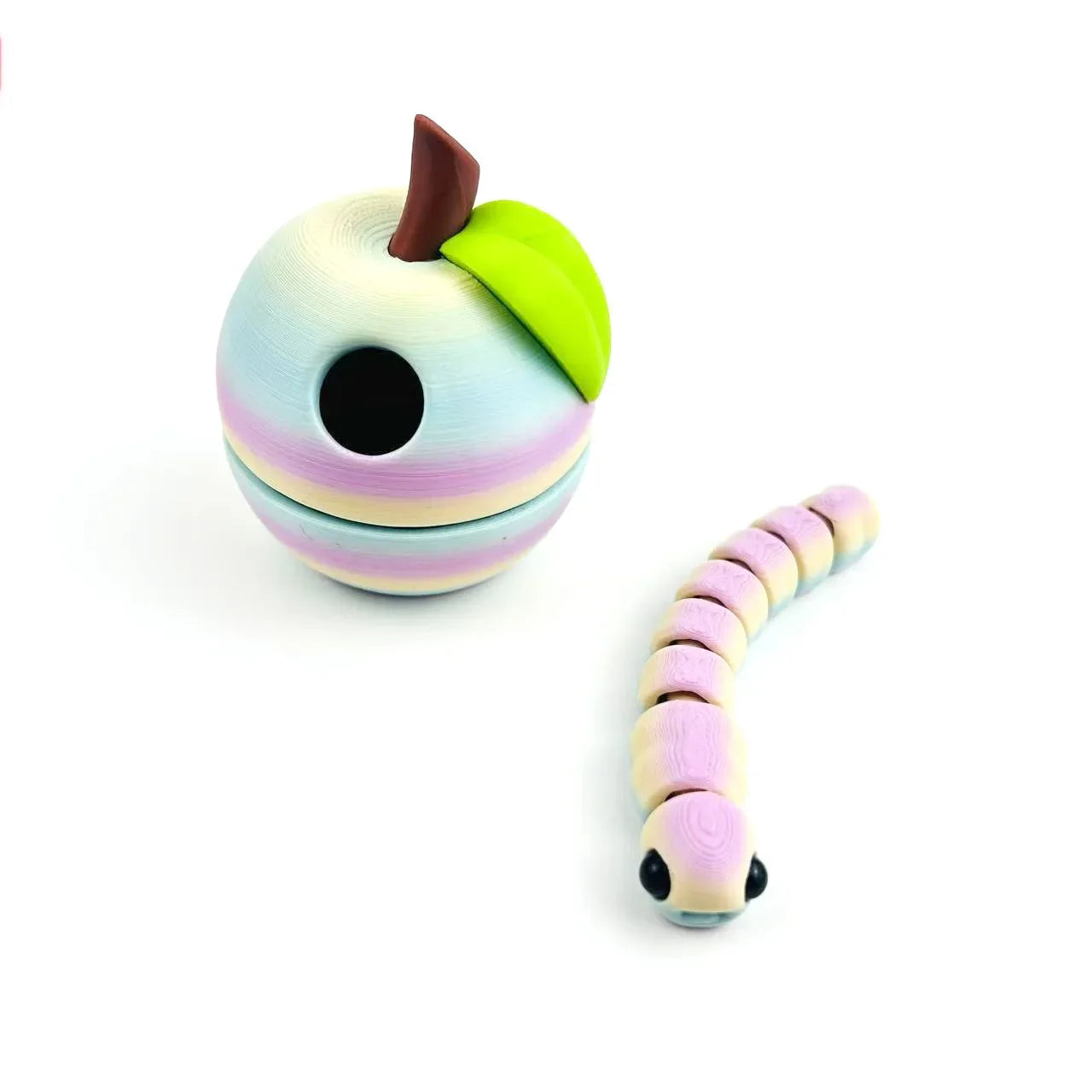 3D Printed Apple Bug Creative Children's Toy Full Body Joints Movable Multi-color Model Figure Home Ornament Birthday Gift