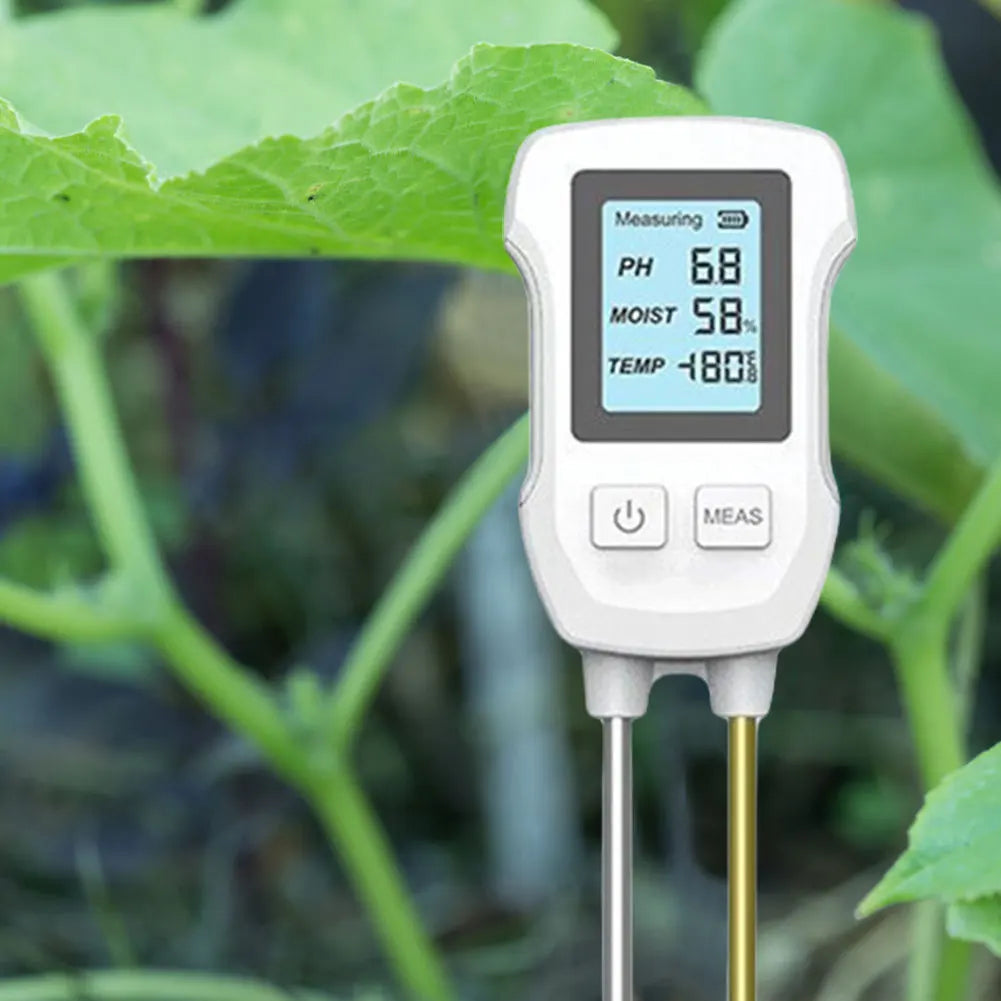 3 in 1 Digital Soil Test Meter Backlight LCD Display Plant Temperature/Soil Moisture/PH Meter for House Plants Garden Lawn Farm