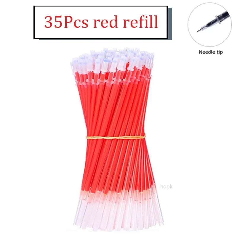 7/35 PCS Gel Pen Set School Supplies Black Blue Red Ink Color Ballpoint Pen Kawaii Pen Writing Tool School Office Stationery