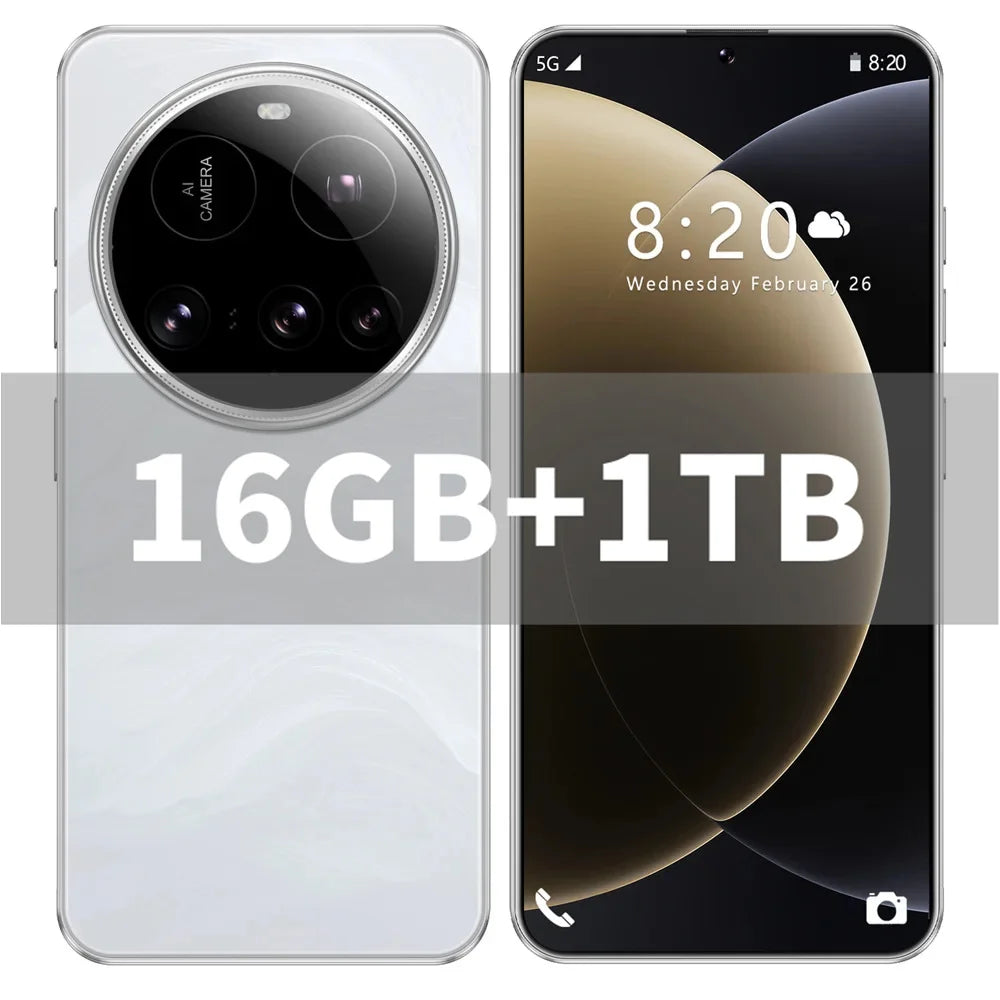 Brand New M15 Ultra Smartphone 7.3inch HD 16GB+1TB Cell Phone 50+108MP Dual SIM 5G Mobile Phones 8000mAh Android15 Unlocked