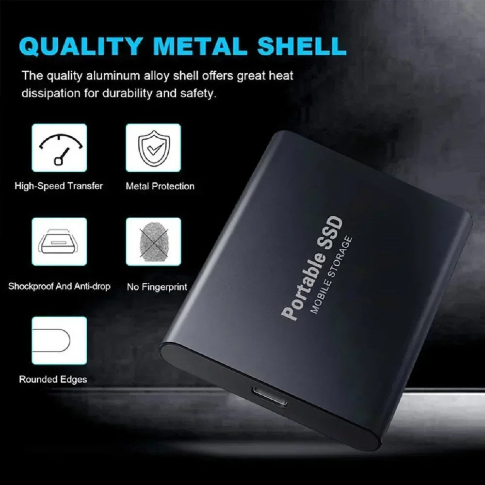 Portable SSD 4TB High Speed External Hard Drive 16TB USB 3.1 Hard Disk Mass 1TB Original Solid State Drives for Laptop/PC/MAC