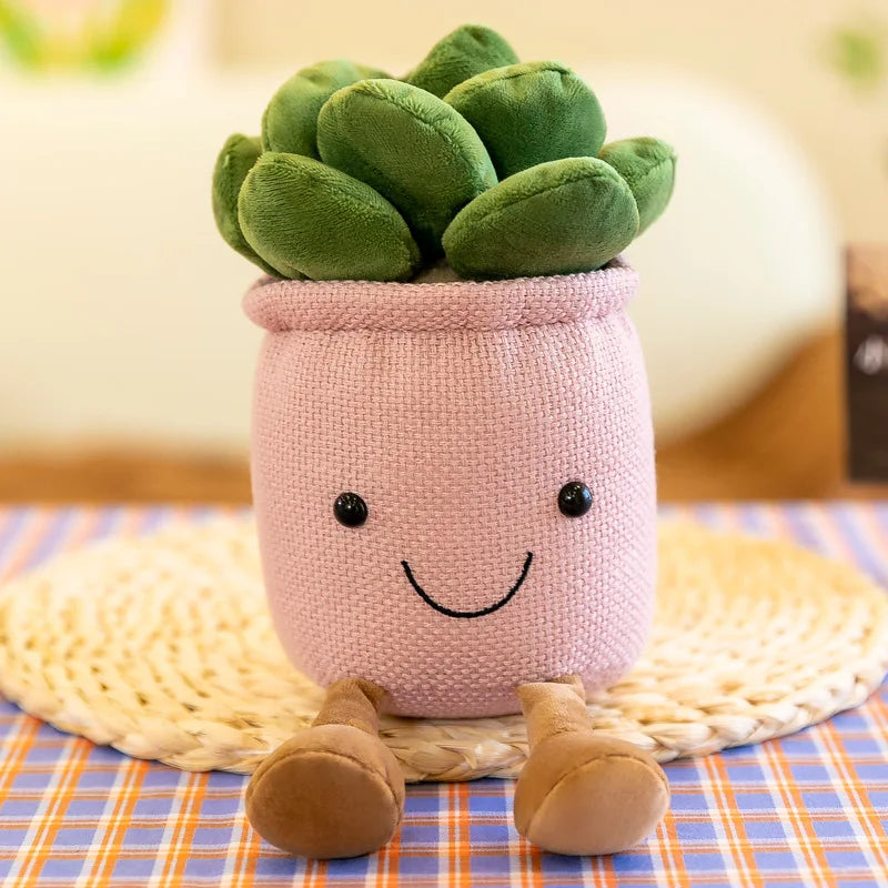 Lifelike Tulip Succulent Plants Plush Stuffed Decoration Toy Soft Decor Doll Potted Flowers Pillow for Girls Gift