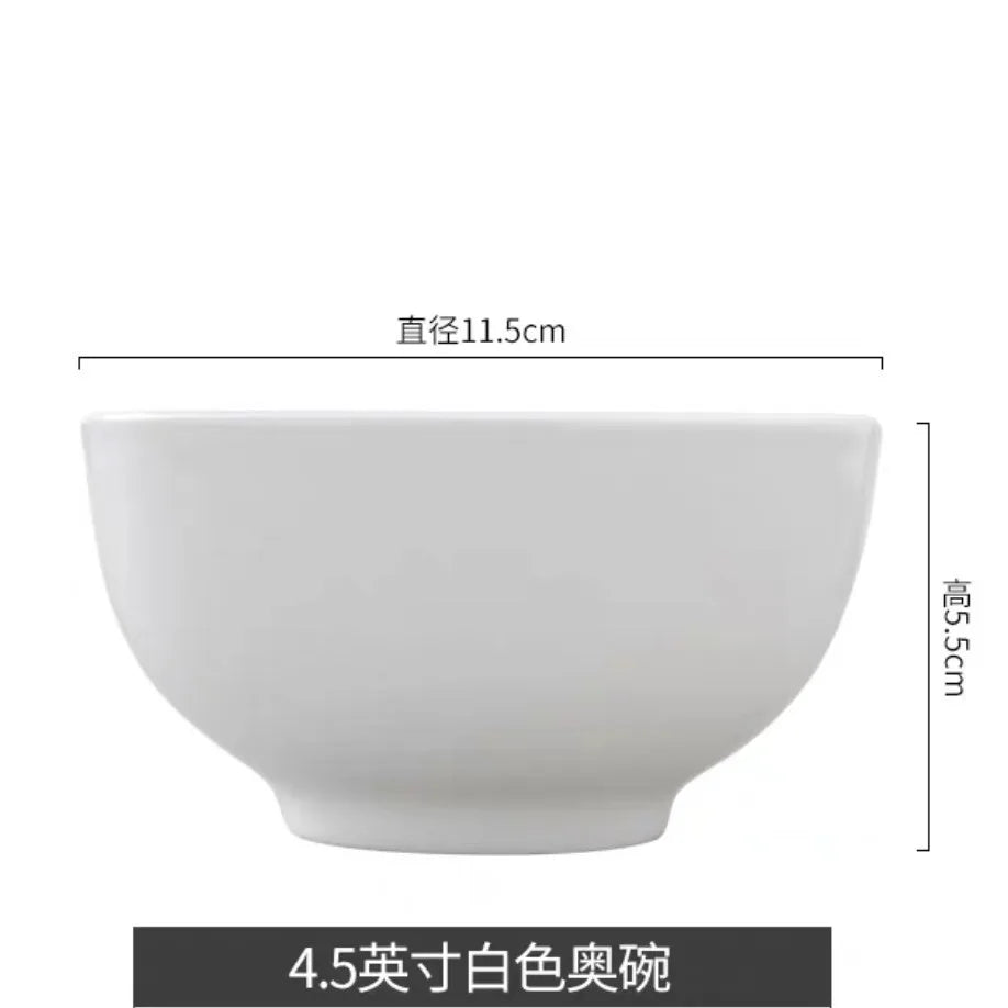 Tangshan Bone Porcelain Series Tableware, Various Type Bowls, Microwave Ovens, Household Hotels, Pure White Simple Rice Bowls