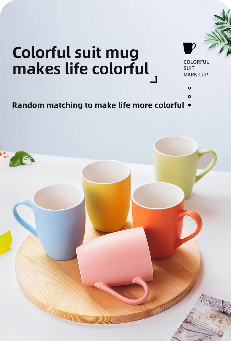 Macaron household ceramic cup living room coffee cup breakfast milk water cup mug