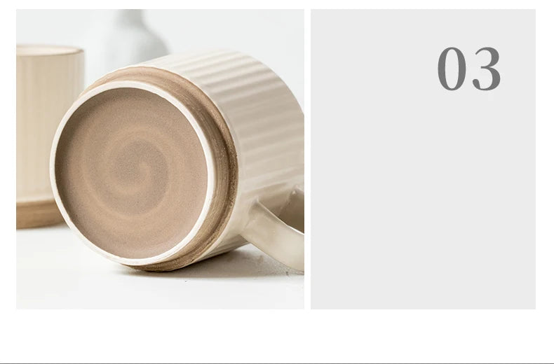 2PCS 250ML Antique Relief Mug Ceramic Water Cup Coffee Cup Household Water Cup Coffee Shop Milk Cup