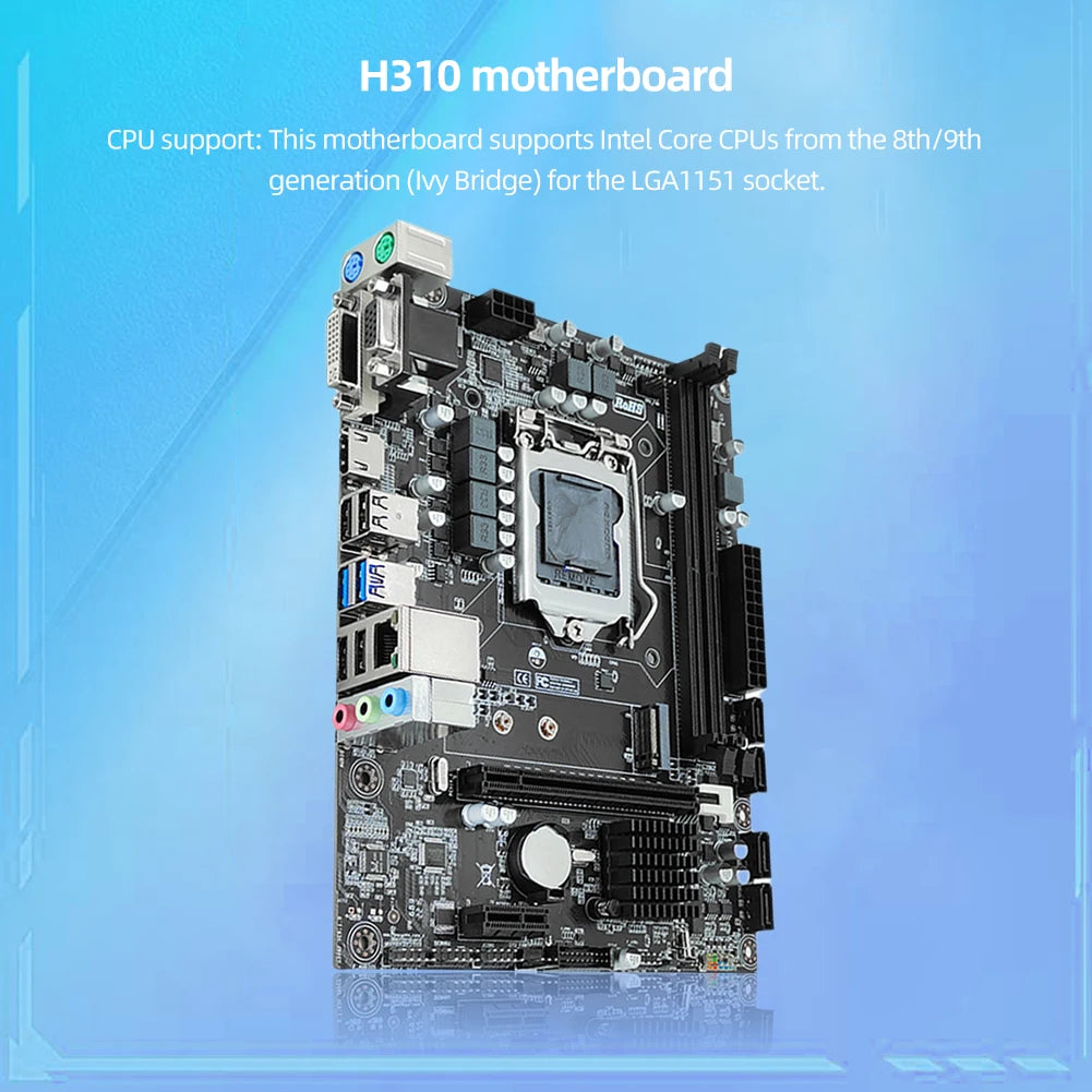 H310 Motherboard LGA 1151 Support Dual Channels DDR4 NVME M.2 Placa Mae Mother Board Micro-ATX DDR4 RAM Memory USB3.0 Mainboard