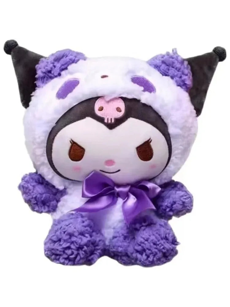 Kawaii 25cm Sanrio Jade Dog Kuromi Dressing Doll Doll Plush Toy Stuffed Animal Patung Dolls Birthday Gift for Girls Kids Boys