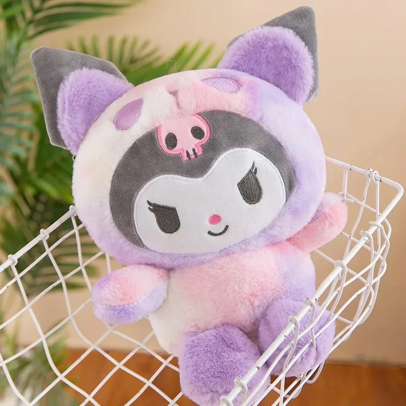 Kawaii 25cm Sanrio Jade Dog Kuromi Dressing Doll Doll Plush Toy Stuffed Animal Patung Dolls Birthday Gift for Girls Kids Boys