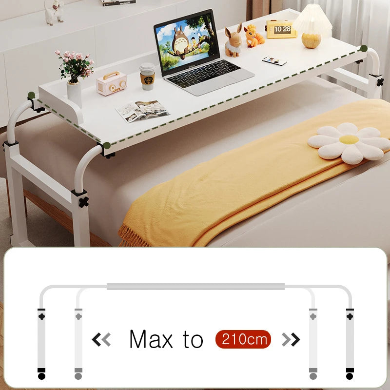 Laptop Computer Adjustable Height And Length Living Room Bedroom Movable Desk Overbed Table