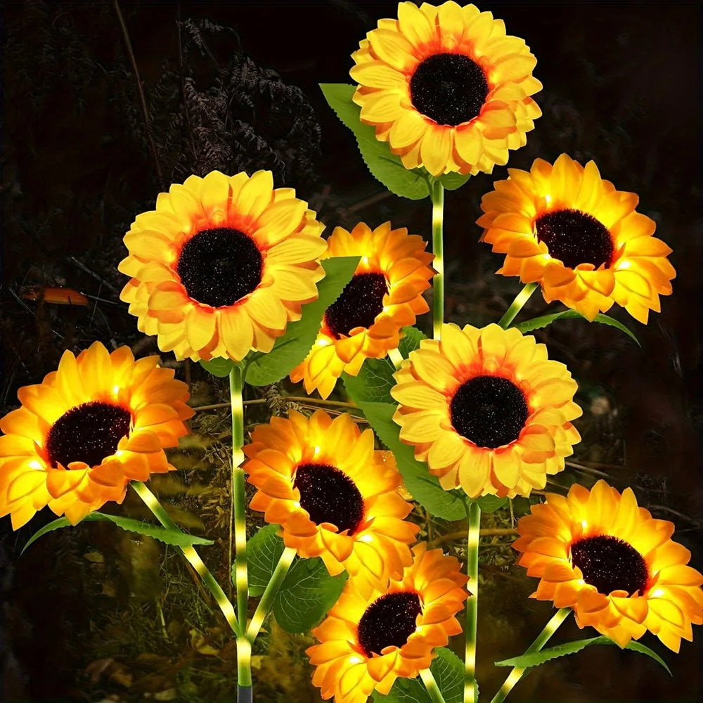 LED Solar Sunflower Outdoor Lawn Light Garden Yard Lawn Night Lamp Landscape Garden Home 2025 Ramadan Wedding Decorations