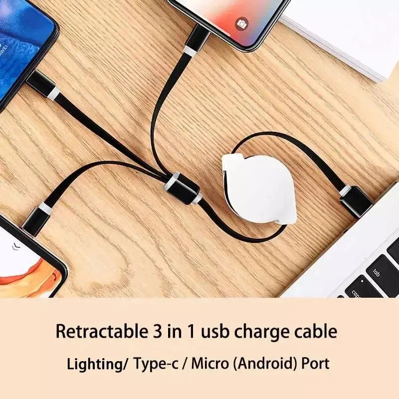 3 In 1 Usb Cable Micro Usb Phone Charger Type C Charging Cable Mobile Phone Wire Cable For Iphone 13 12 Pro Max Xiaomi Redmi