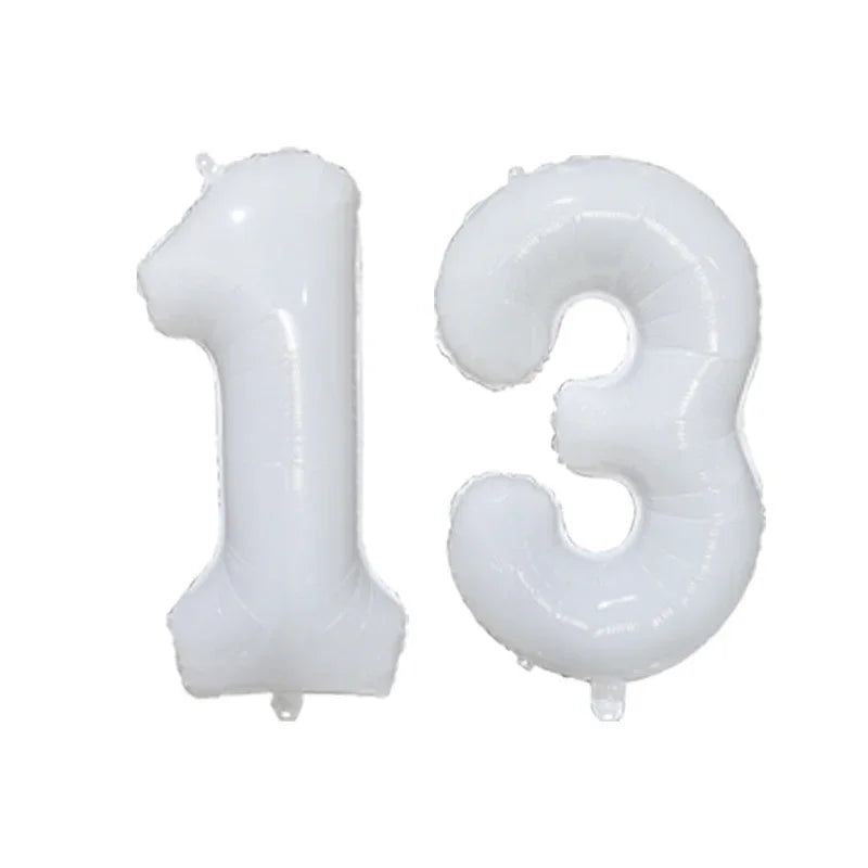 2Pcs 32 Inch Gold Silver Black Blue Red Helium Foil Number Balloon 10 11 12 13 14 15 Happy Birthday Party Decoration Supplies