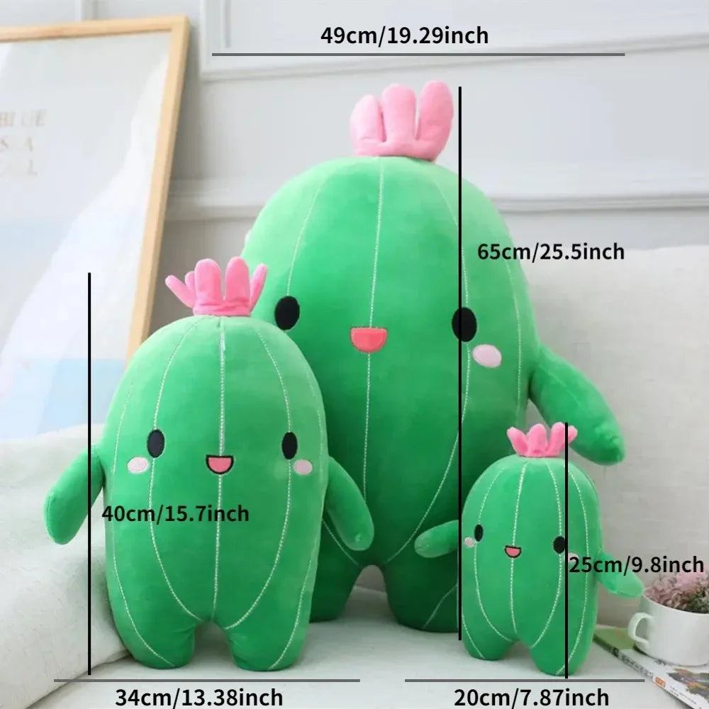 25/40/65cm Kawaii Simulation Cactus Plush Toy Cute Stuffed Plants Plushies Dolls Cartoon Soft Throw Pillow Kids Toys Home Decor