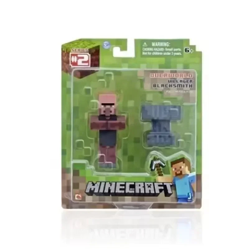 New Minecrafts Steve Alex Zombie Villager Action Figures Model Anime MC Game Puzzle Assembled Toy Doll Mini Weapon Kids Gifts