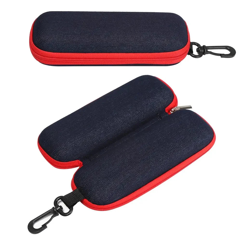 Denim Fabric Glasses Cases Zipper Sunglasses Protection Container Eyeglasses Pencil Case Reading Glasses Box Organizer Carry Bag