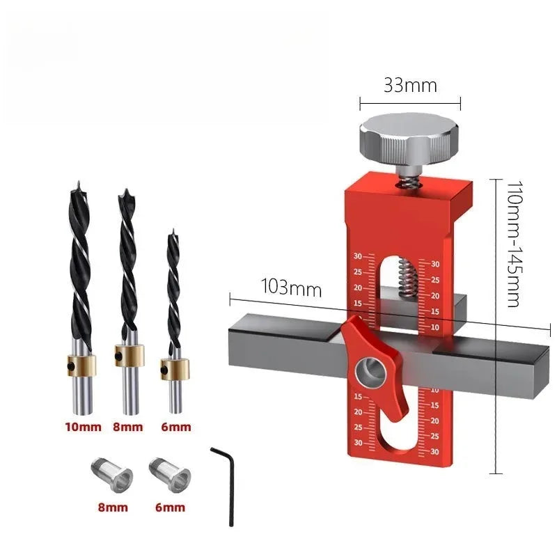 2 in 1 Cabinet Door Installation Positioner,6/8/10mm Rebounder Punched Mounting Jig Wardrobe Cabinet Door Panel Installation Jig