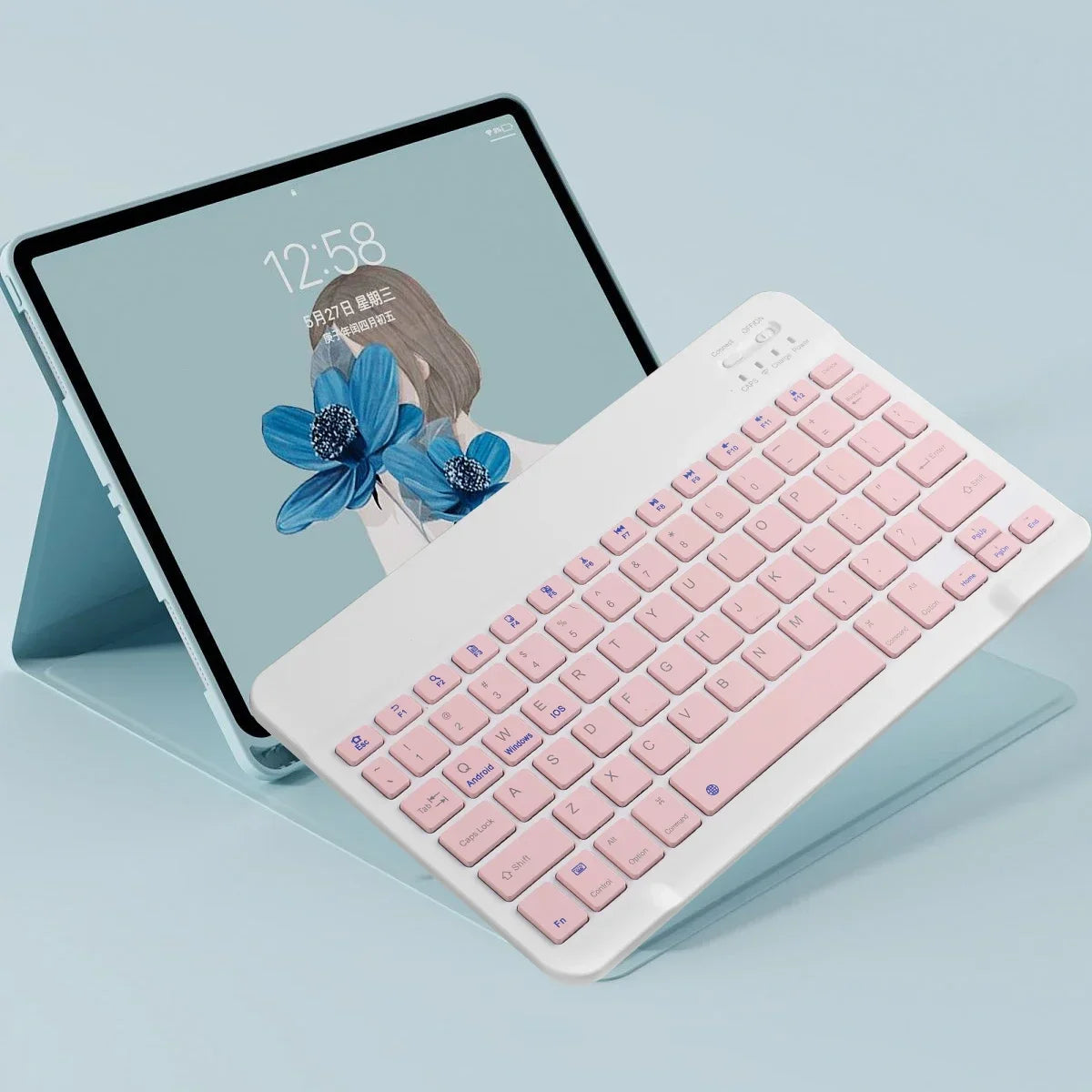Rechargeable Bluetooth-compatible Keyboard Ultra-Slim Wireless Mouse Keyboard Set for Android Windows Tablet iPhone iPad