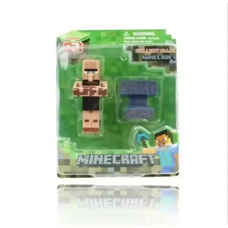 New Minecrafts Steve Alex Zombie Villager Action Figures Model Anime MC Game Puzzle Assembled Toy Doll Mini Weapon Kids Gifts