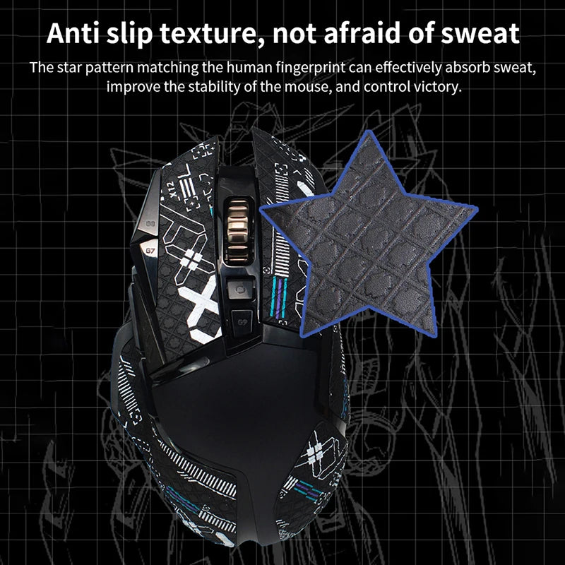 Anti-slip Handmade Mouse Sticker For Logitech G502 Hero Wireless Skin Sticker Side Sweat Pad G502 PC Gamer DIY Without Mouse