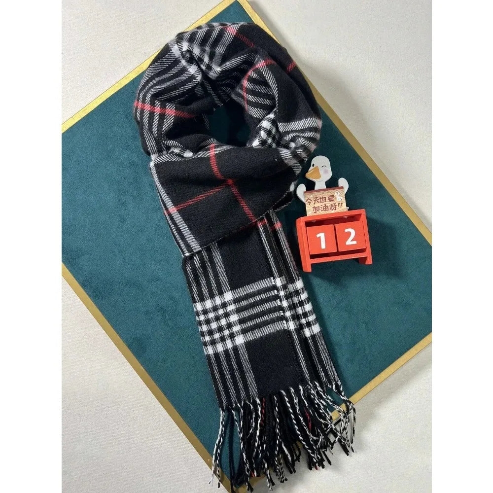 Cashmere Warm Scarf for Women Design Winter Men Shawl Wrap 2025 Plaid Female