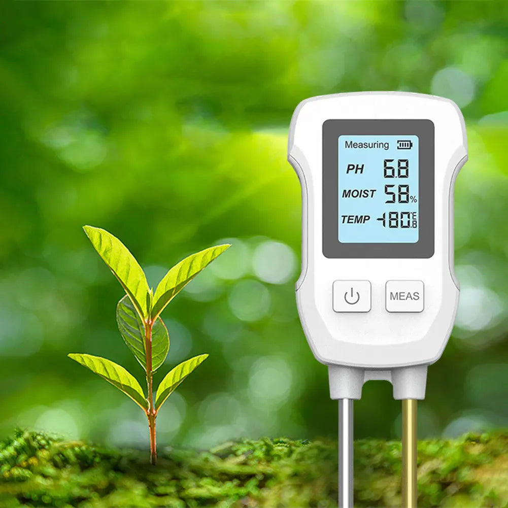 3 in 1 Digital Soil Test Meter Backlight LCD Display Plant Temperature/Soil Moisture/PH Meter for House Plants Garden Lawn Farm