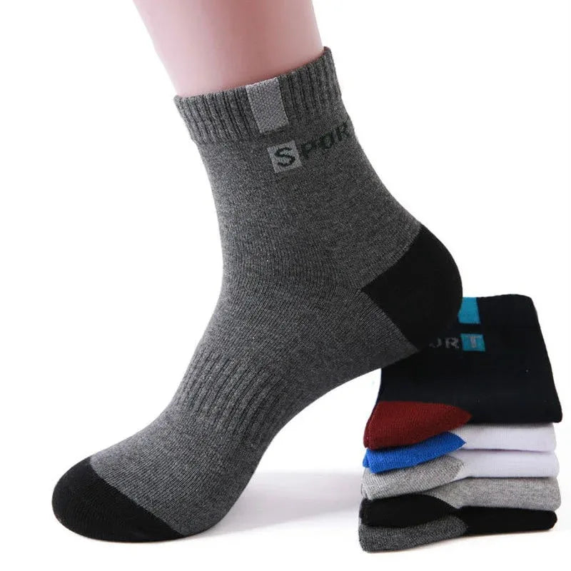 10pairs Breathable Cotton Sports Stockings Men Bamboo Fiber Autumn and Winter Men Socks Sweat Absorption Deodorant Business Sox