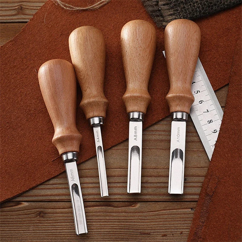 4PCS Leather Edge Skiving Beveler Tools Wide Leather Craft Edge Beveler Tool Kit Leather Edge Trimmer for DIY Leather Craft Tool
