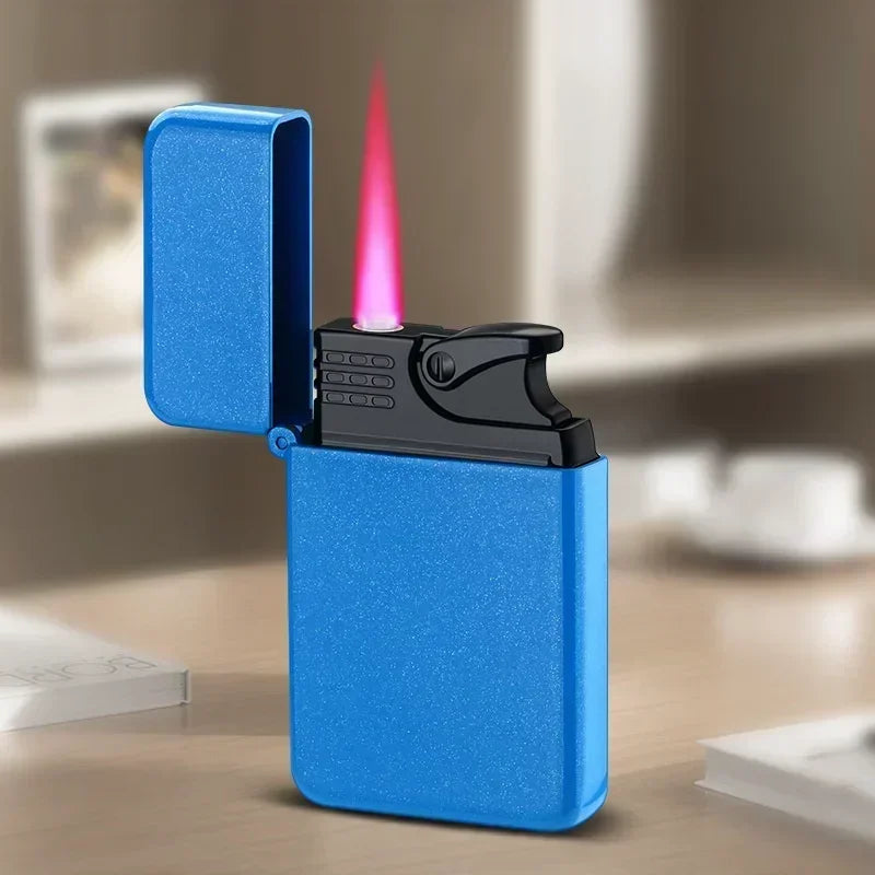 Windproof Metal Lighter Waterproof Portable Cigarette Lighter Red Fire Flame Direct Cigar Gas Lighter Smoke Accesoires for Men