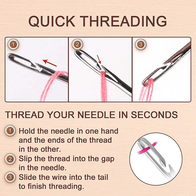 12/36PCS Sewing Needles Multi-size Side Opening Stainless Steel Darning Sewing Household Hand Tools Sewing Tools and Accessoires
