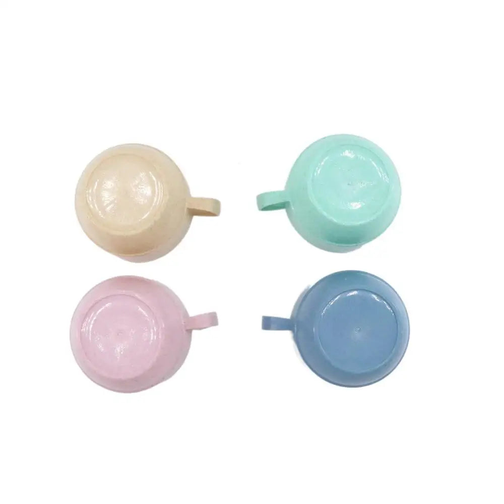 1 pcs Wide Mouth Reusable Kitchen Supplies with Handle Eco-friendly Drinking Cup Wheat Straw Cup Drinkware Coffee Mug