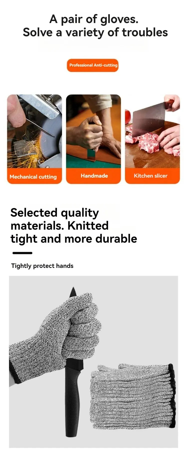 A Pair of Anti-cutting Gloves Glass Factory Kitchen Fishing Special Glass Anti-scratch Anti-knife Cut Anti-stabbing Gloves