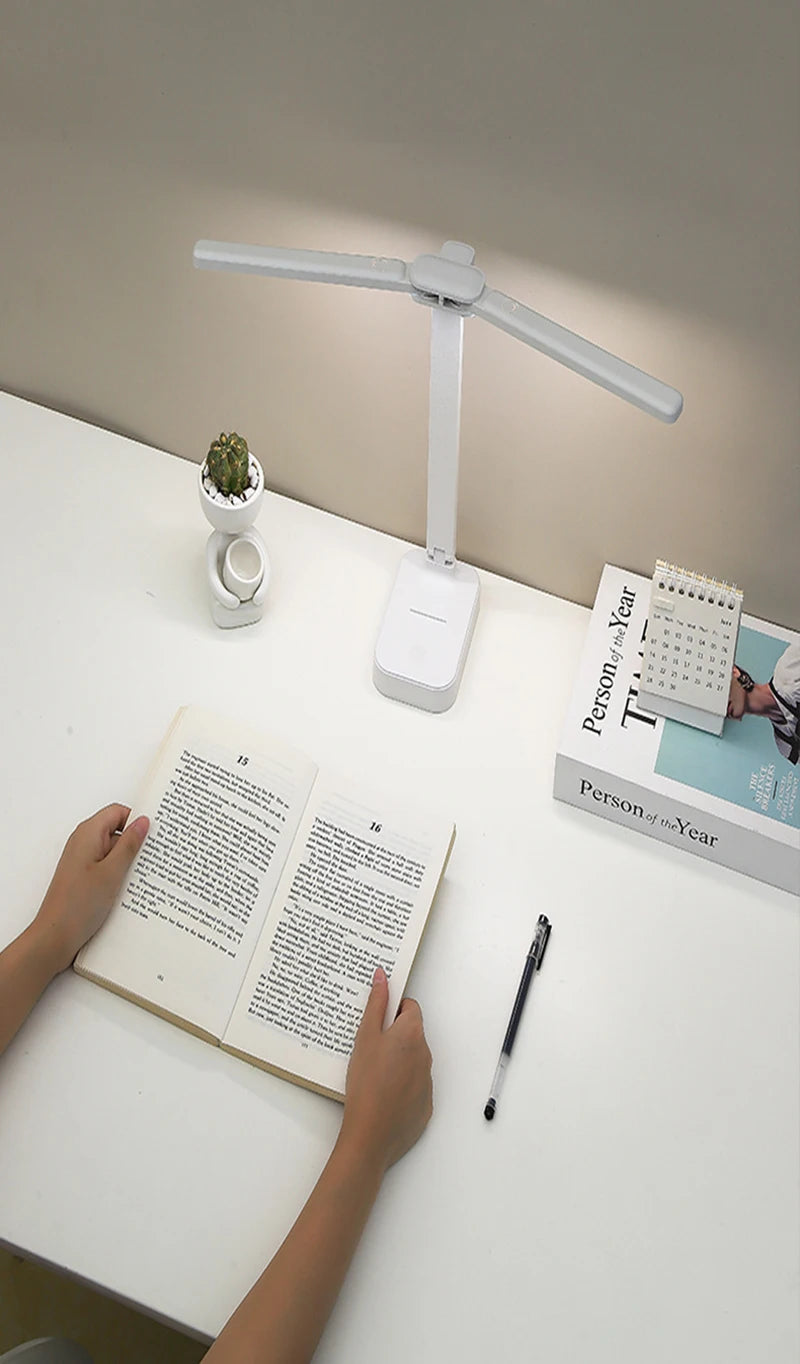 LED Desk Lamp USB Rechargeable Touch Night Light 3 Levels Dimmable Eye Protection Foldable Table Lamp For Bedroom Bedside Readin