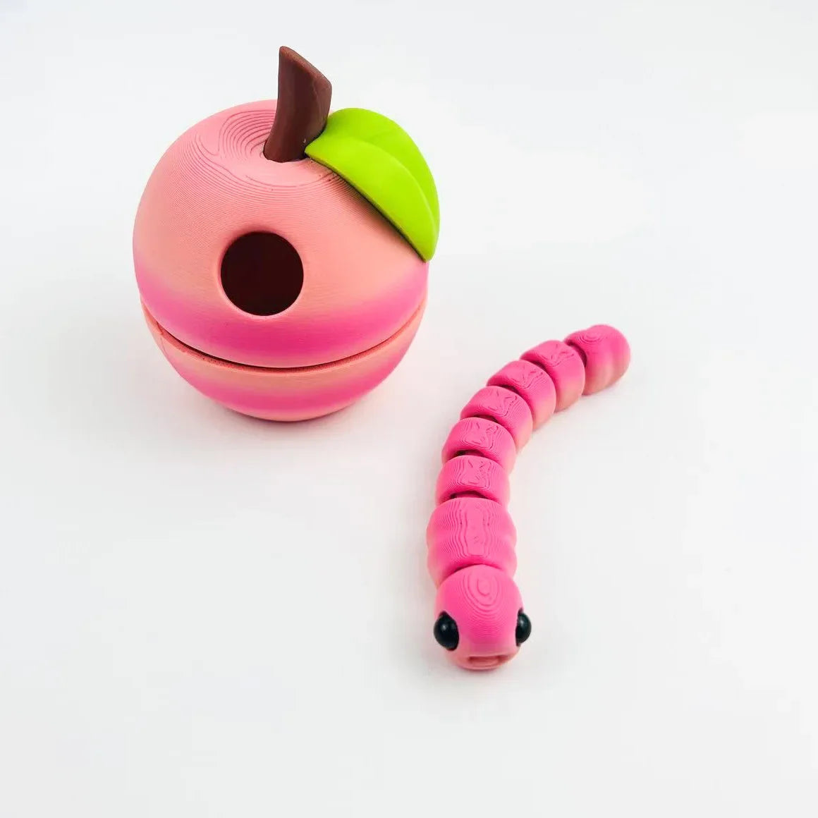 3D Printed Apple Bug Creative Children's Toy Full Body Joints Movable Multi-color Model Figure Home Ornament Birthday Gift