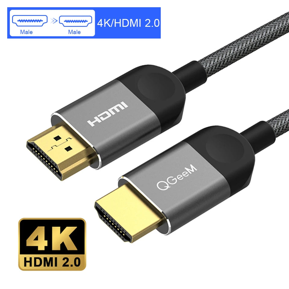 QGeeM 4K HDMI Extension Cable Extender HDMI 2.0 Adapter for Xiaomi Xbox Serries X PS5 PS4 TV Box Laptops HDMI Splitter Wire Cord