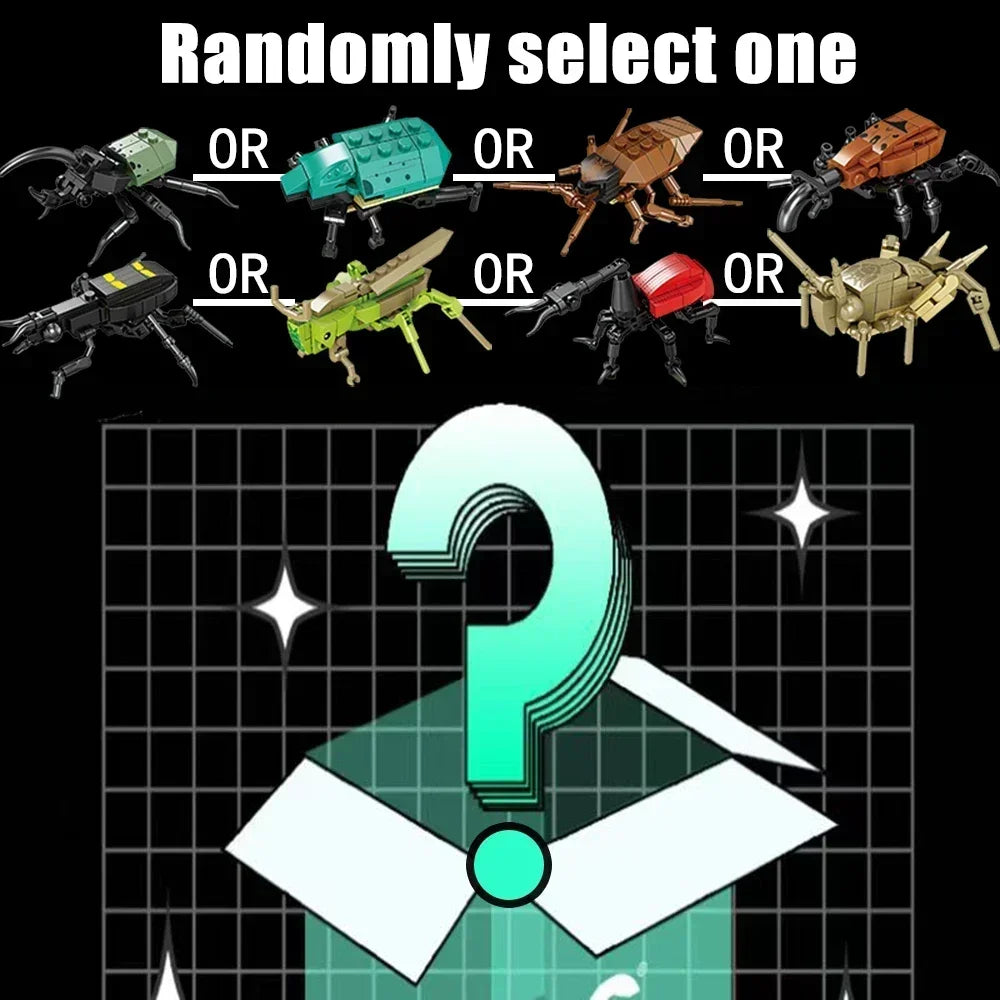 Rhinoceros Beetle Colorful Insect 3D Model Building Blocks Toy Easy Assembly Puzzle Toys Perfect Holiday Gift for Kids Birthday