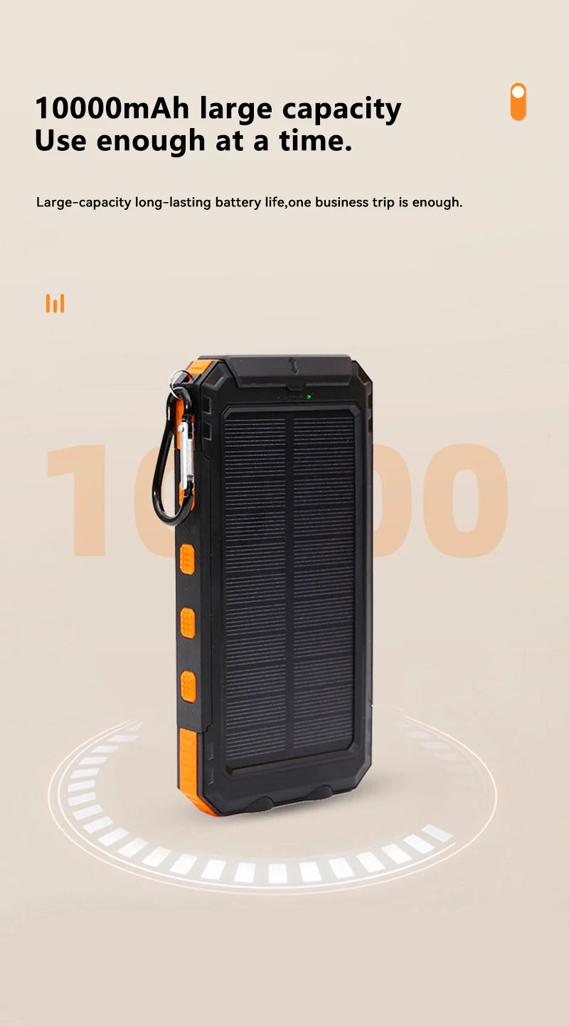 Xiaomi 200000mAh Solar Power Bank Portable Large Capacity Charger Compatible USB-A And USB-C With Flashlight For Xiaomi IPhone