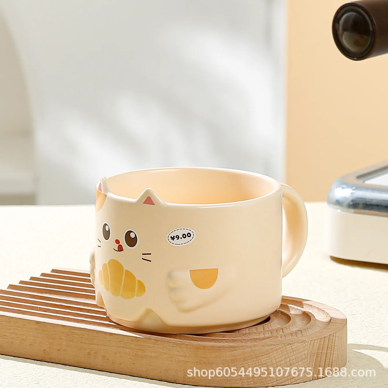 Creative Ceramic Cat Mug Cartoon Stacked Pair Cup High Temperature Resistant Household Children's Drinking Coffee Cup
