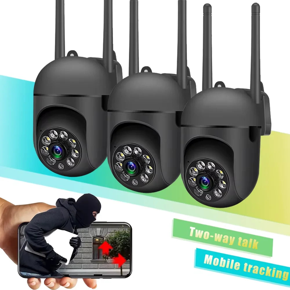 2K 4MP Auto Tracking PTZ Security Camera, 2.4G WiFi Outdoor IP Camera with Two-Way Audio, Night Vision, Smart Motion Detection,