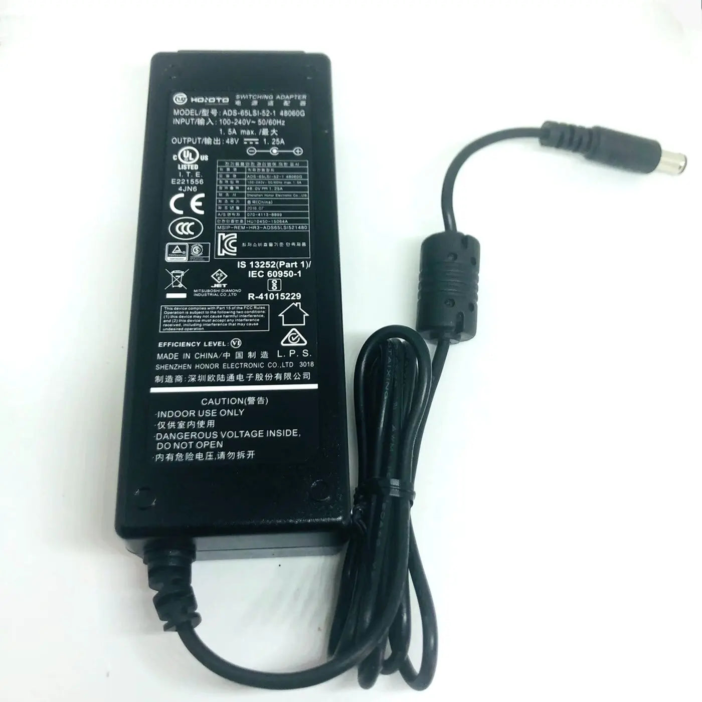 Genuine Hoioto 48V 1.25A 60W ADS-65LSI-SI-52-1 48060G Switching Adapter For Dahua POE Monitoring AC Adaptor Power Supply Charger