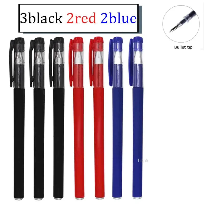 7/35 PCS Gel Pen Set School Supplies Black Blue Red Ink Color Ballpoint Pen Kawaii Pen Writing Tool School Office Stationery