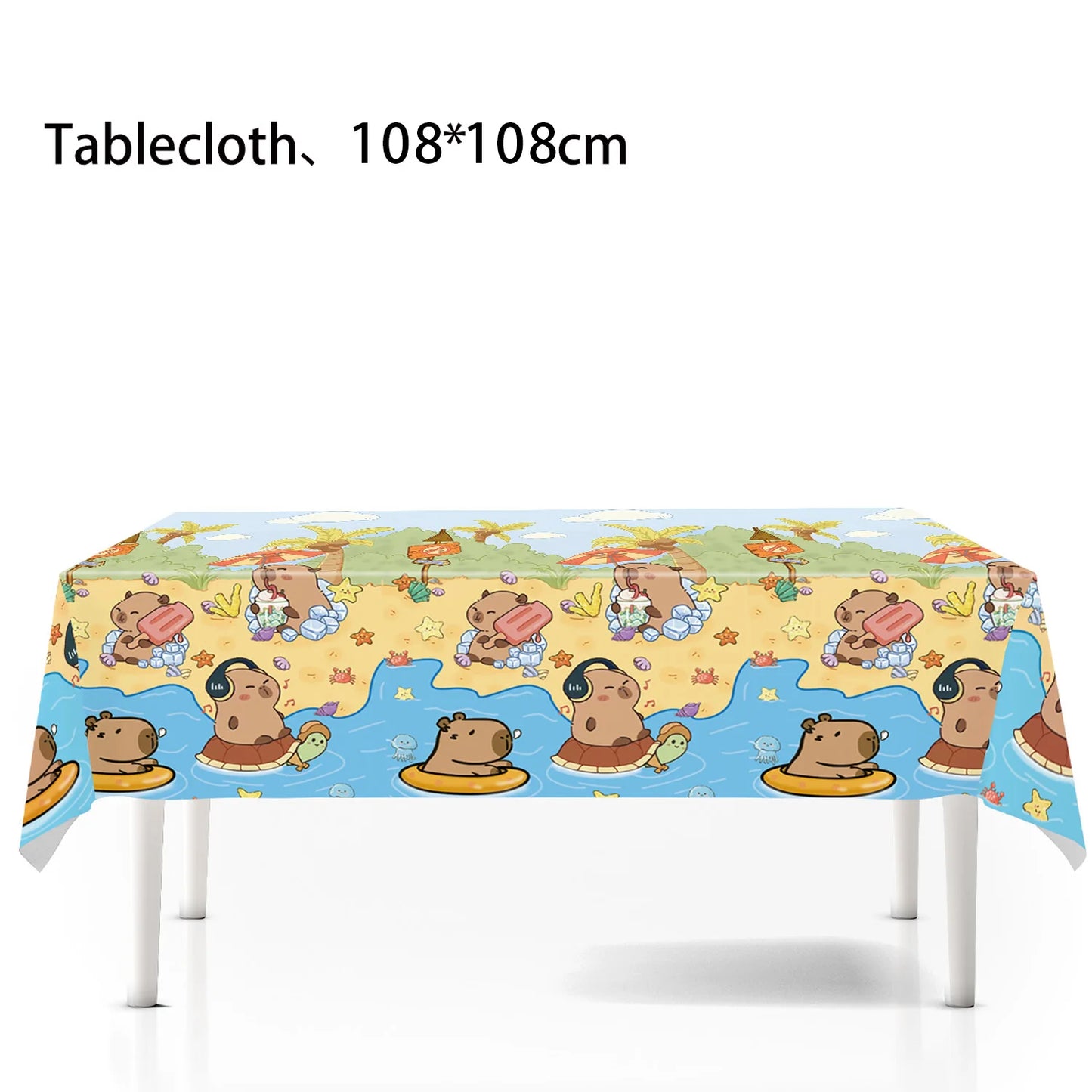 Capybara Birthday Party Decorations Tableware Set Cups Plates Napkins Tablecloth Straws Capybara Balloons Toy Girls Party Favors