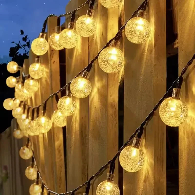Solar Bubble Ball Light String Lights Outdoor Crystal Globe LED Fairy Lights Garden Party Easter Christmas Wedding Decorations