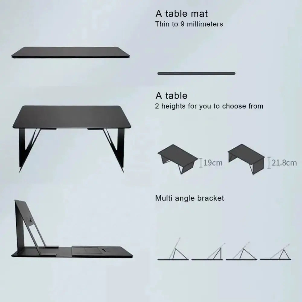 Magnetic Foldable Laptop Desk Anti-slip Adjustable Notebook Computer Holder Waterproof Lightweight Car Computer Riser Bedroom