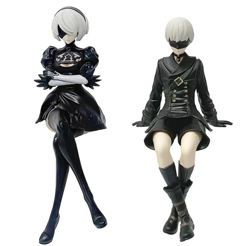 Anime NieR:Automata YoRHa A No.2 Type B Action Figure Noodle Stopper 2B 9S Sitting PosturePVC Model Collection Ornament Toy