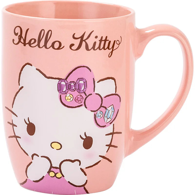 Miniso Sanrio Ceramic Mug Large Capacity 600ml Kuromi Cinnamoroll My Melody Coffee Milk Cup Couple Cup Drinkware Gifts