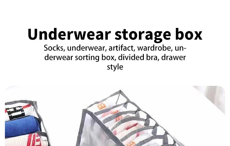 11 Compartment Home Collapsible Underwear Storage Box Nylon Organizing Dormitory Storage Bra Organizing Breathable Mesh Bag
